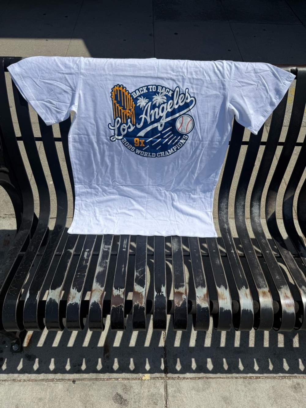 Los Angeles Dodgers 9X World Series Champions T-Shirt Large New White
